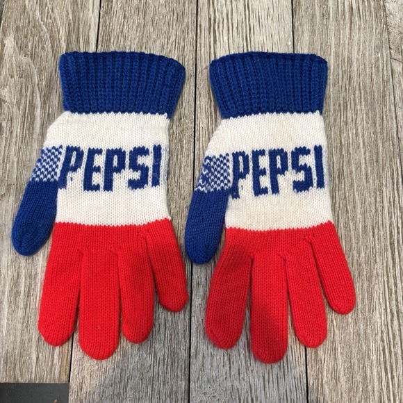 Pepsi Gloves‎ Soda Red White Blue Vintage - Picture 1 of 7